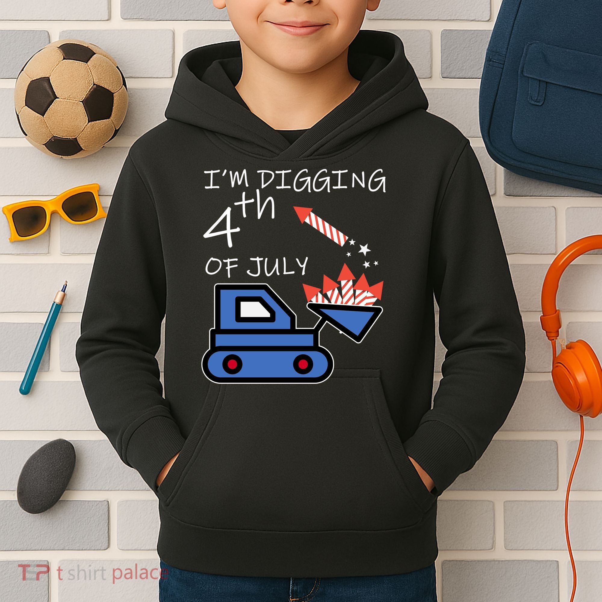 I'm Digging 4th Of July Kids Hoodie