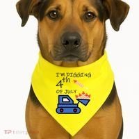 I'm Digging 4th Of July USA-Made Doggie Bandana thumb 1