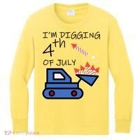 I'm Digging 4th Of July Kids Long Sleeve Shirt thumb 0