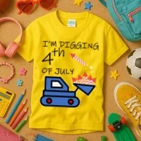 I'm Digging 4th Of July Kids T-Shirt thumb 3