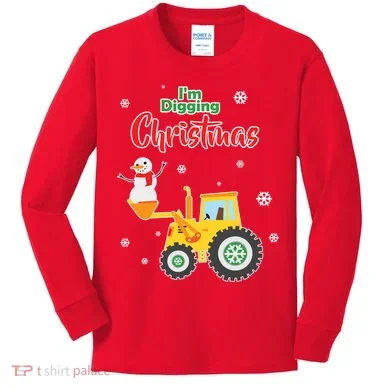 I'm Digging Christmas Kids Long Sleeve Shirt