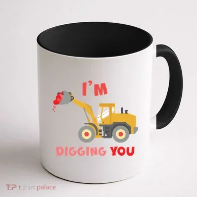 I'm Digging You Tractor Valentine's Day Coffee Mug back