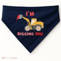 I'm Digging You Tractor Valentine's Day USA-Made Doggie Bandana thumb 0