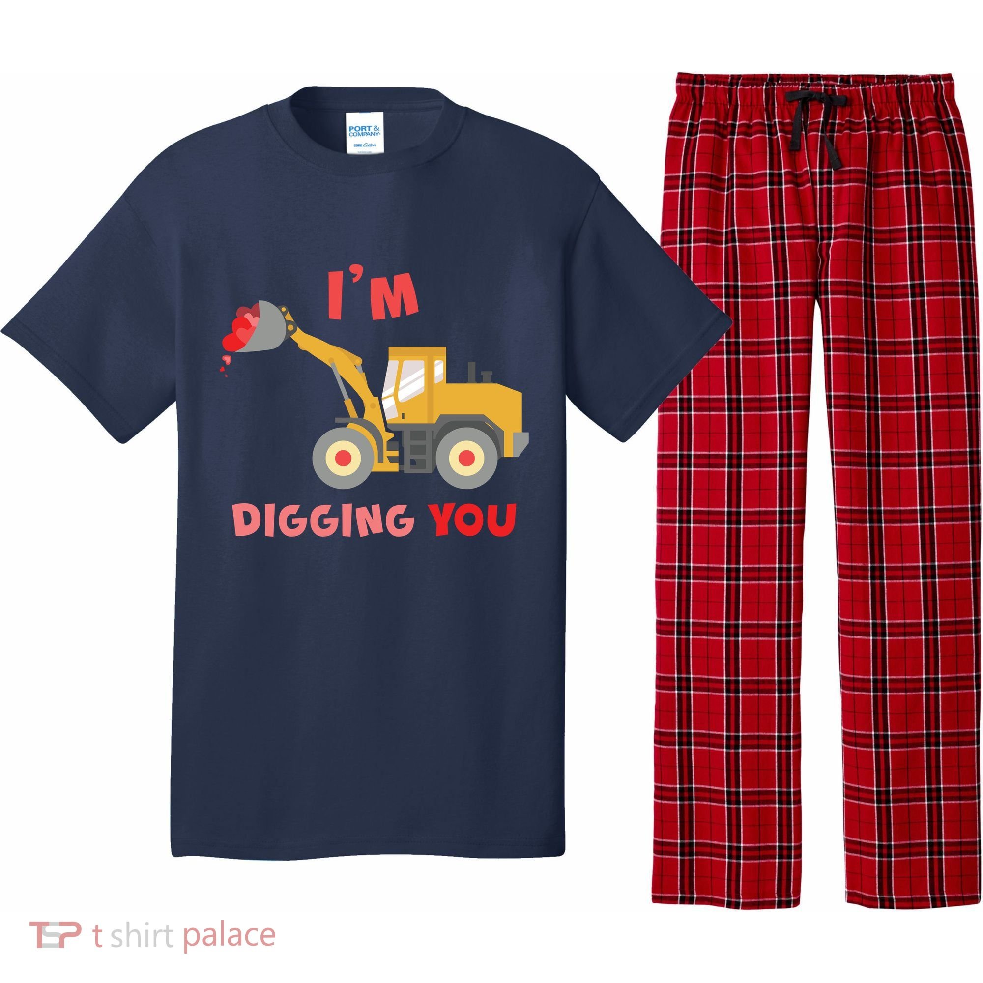 I'm Digging You Tractor Valentine's Day Pajama Set