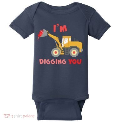 I'm Digging You Tractor Valentine's Day Baby Bodysuit