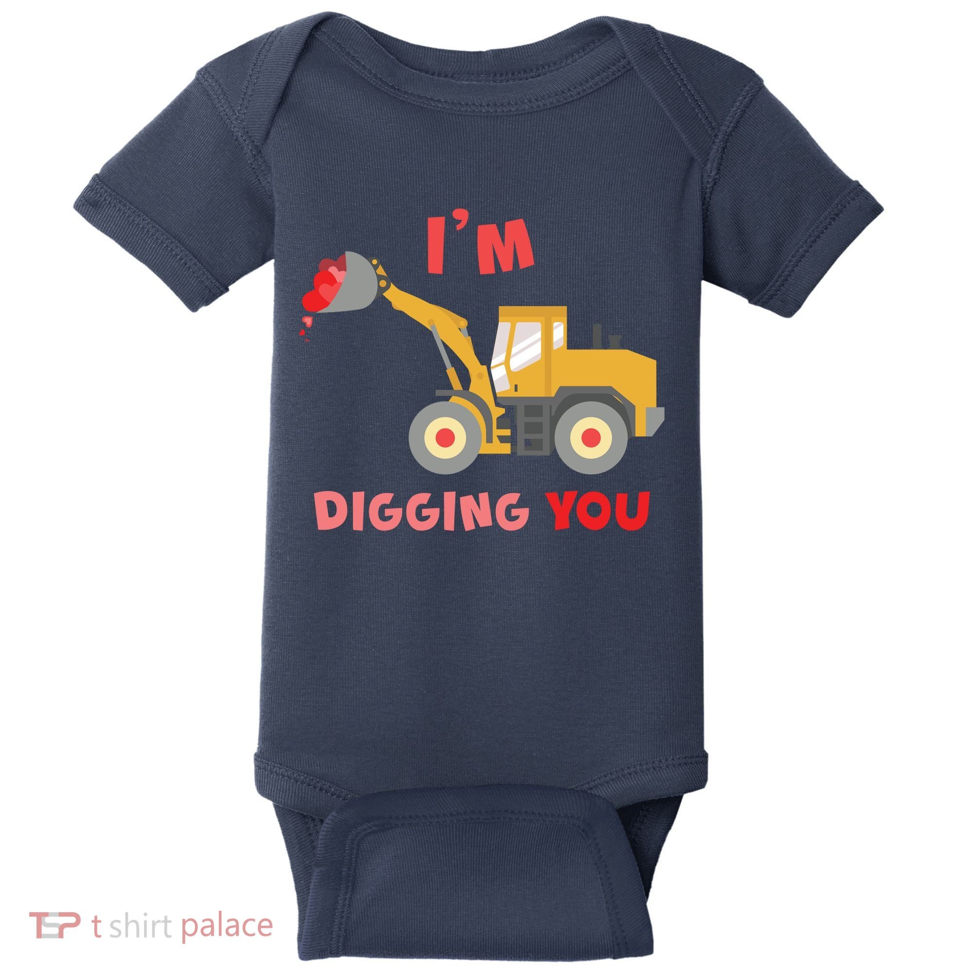 I'm Digging You Tractor Valentine's Day Baby Bodysuit
