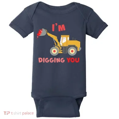 I'm Digging You Tractor Valentine's Day Baby Bodysuit