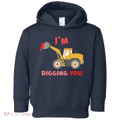 I'm Digging You Tractor Valentine's Day Toddler Hoodie