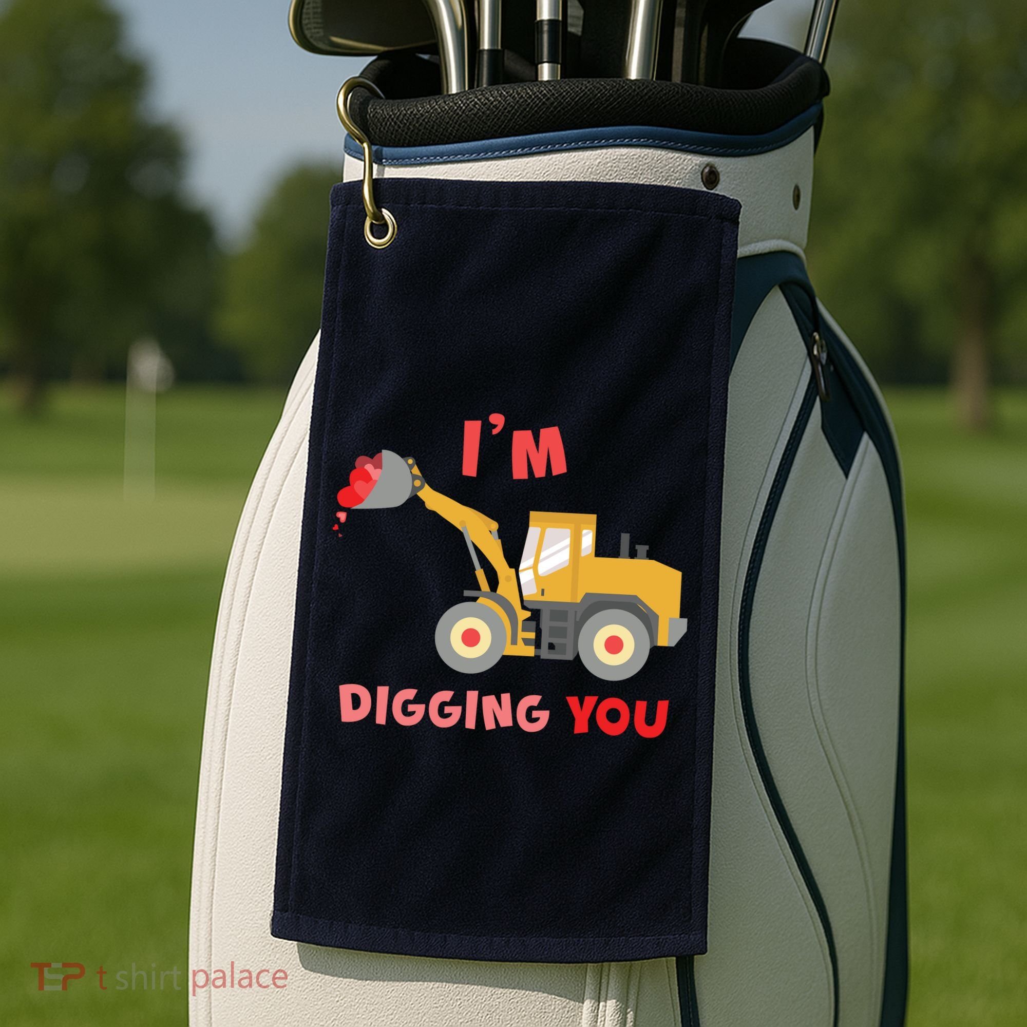 I'm Digging You Tractor Valentine's Day Golf Towel