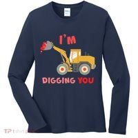 I'm Digging You Tractor Valentine's Day Women's Long Sleeve Shirt thumb 0