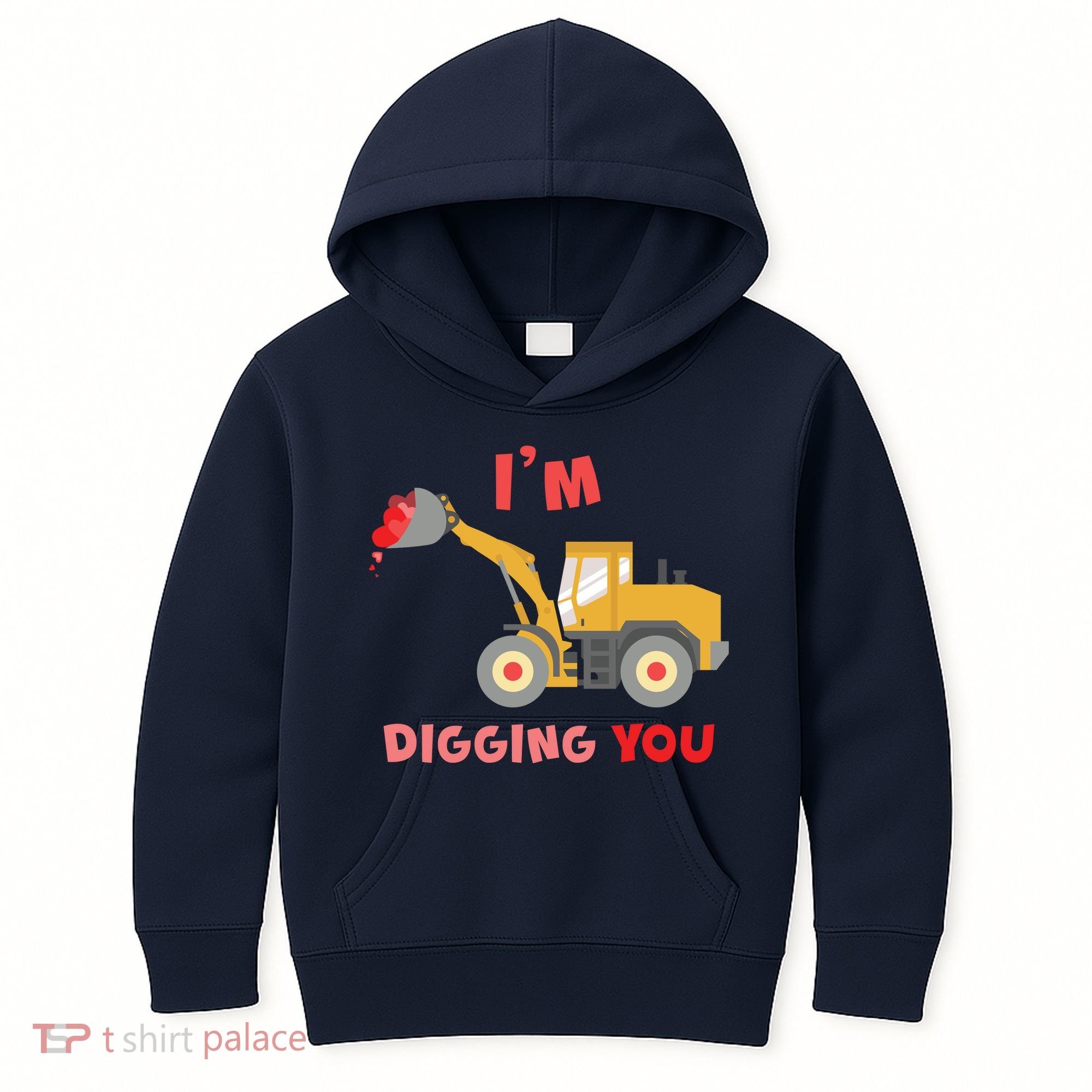 I'm Digging You Tractor Valentine's Day Kids Hoodie