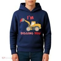 I'm Digging You Tractor Valentine's Day Kids Hoodie thumb 4