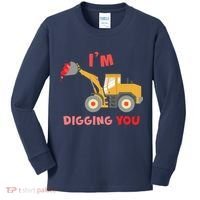 I'm Digging You Tractor Valentine's Day Kids Long Sleeve Shirt thumb 0