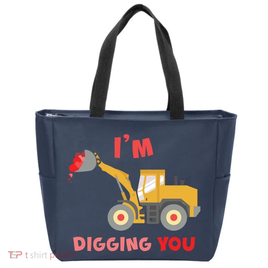 I'm Digging You Tractor Valentine's Day Tote Bag