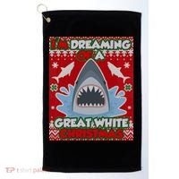 I'm Dreaming Of A Great White Christmas Golf Towel thumb 0