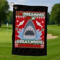 I'm Dreaming Of A Great White Christmas Golf Towel thumb 1