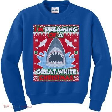 I'm Dreaming Of A Great White Christmas Kids Sweatshirt