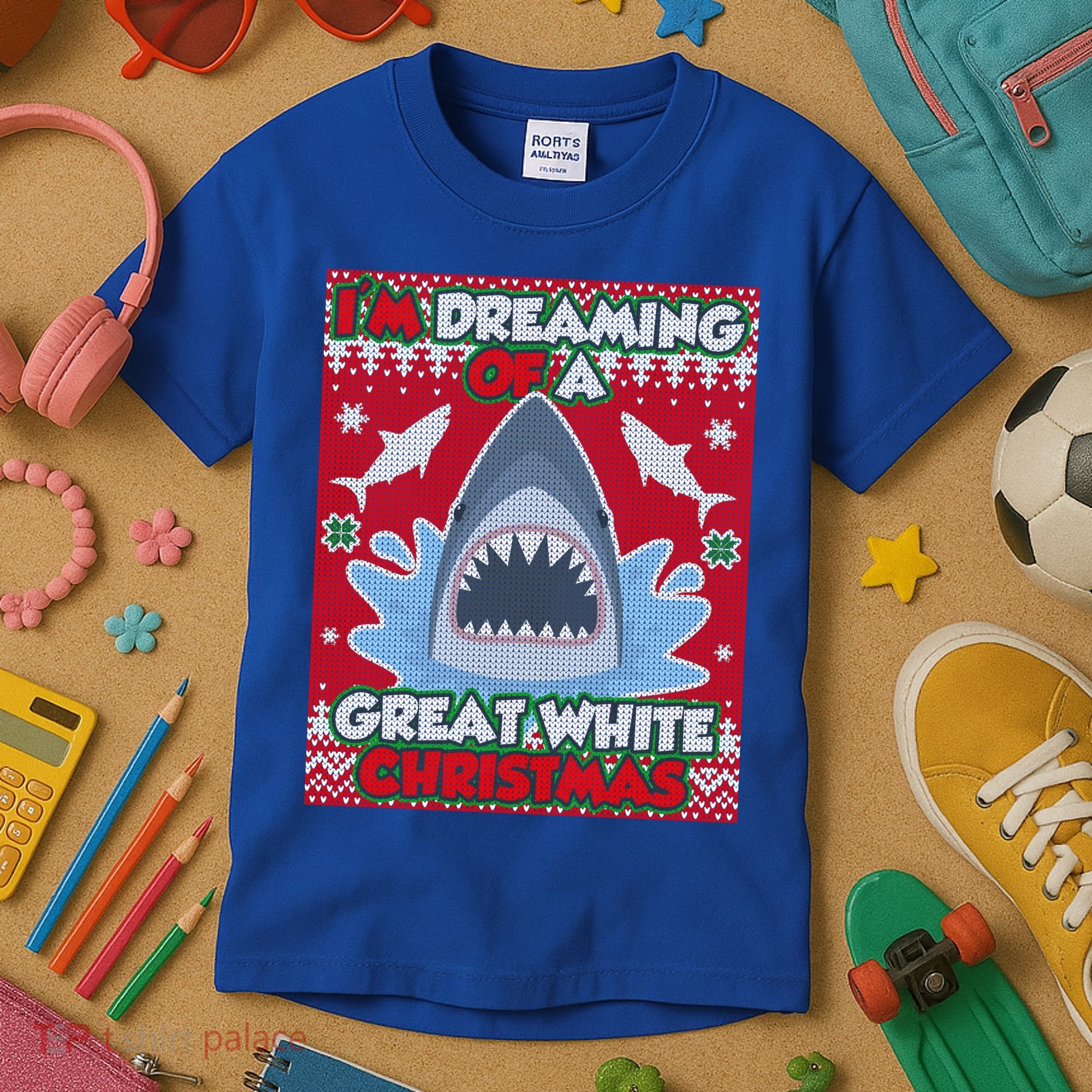 I'm Dreaming Of A Great White Christmas Kids T-Shirt