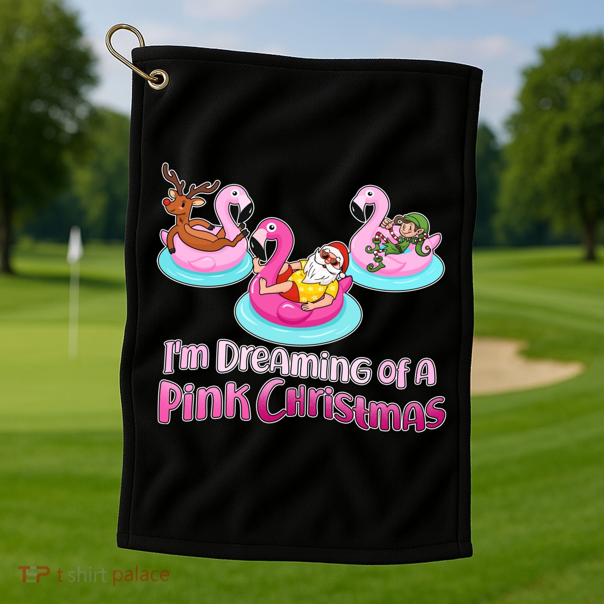 I'm Dreaming of a Pink Christmas Golf Towel