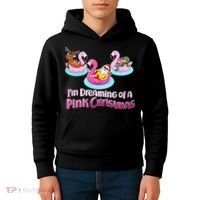 I'm Dreaming of a Pink Christmas Kids Hoodie thumb 4