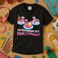 I'm Dreaming of a Pink Christmas Kids T-Shirt thumb 3