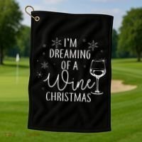 I'm Dreaming Of A Wine Christmas Golf Towel thumb 1