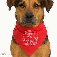 I'm Dreaming Of A Wine Christmas USA-Made Doggie Bandana thumb 1