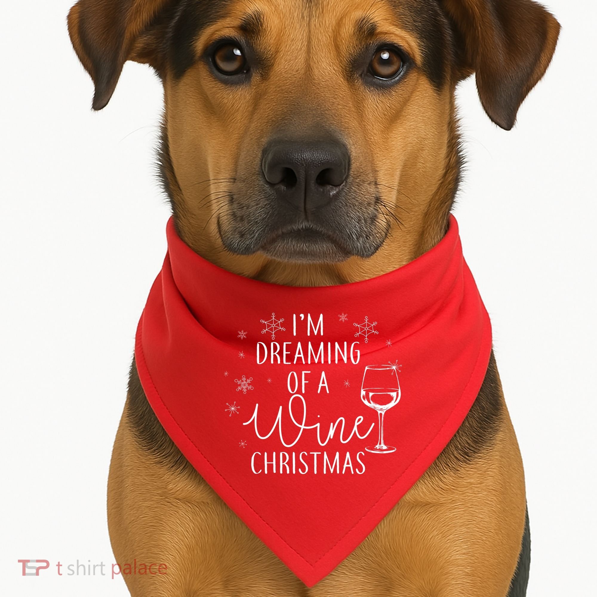 I'm Dreaming Of A Wine Christmas USA-Made Doggie Bandana
