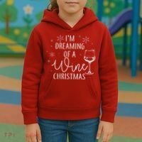 I'm Dreaming Of A Wine Christmas Kids Hoodie thumb 3