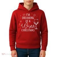 I'm Dreaming Of A Wine Christmas Kids Hoodie thumb 4