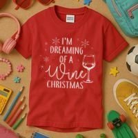 I'm Dreaming Of A Wine Christmas Kids T-Shirt thumb 3