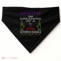 I'm Dreaming Of A Wine Christmas Ugly USA-Made Doggie Bandana thumb 0