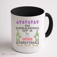 I'm Dreaming Of A Wine Christmas Ugly Coffee Mug thumb 1