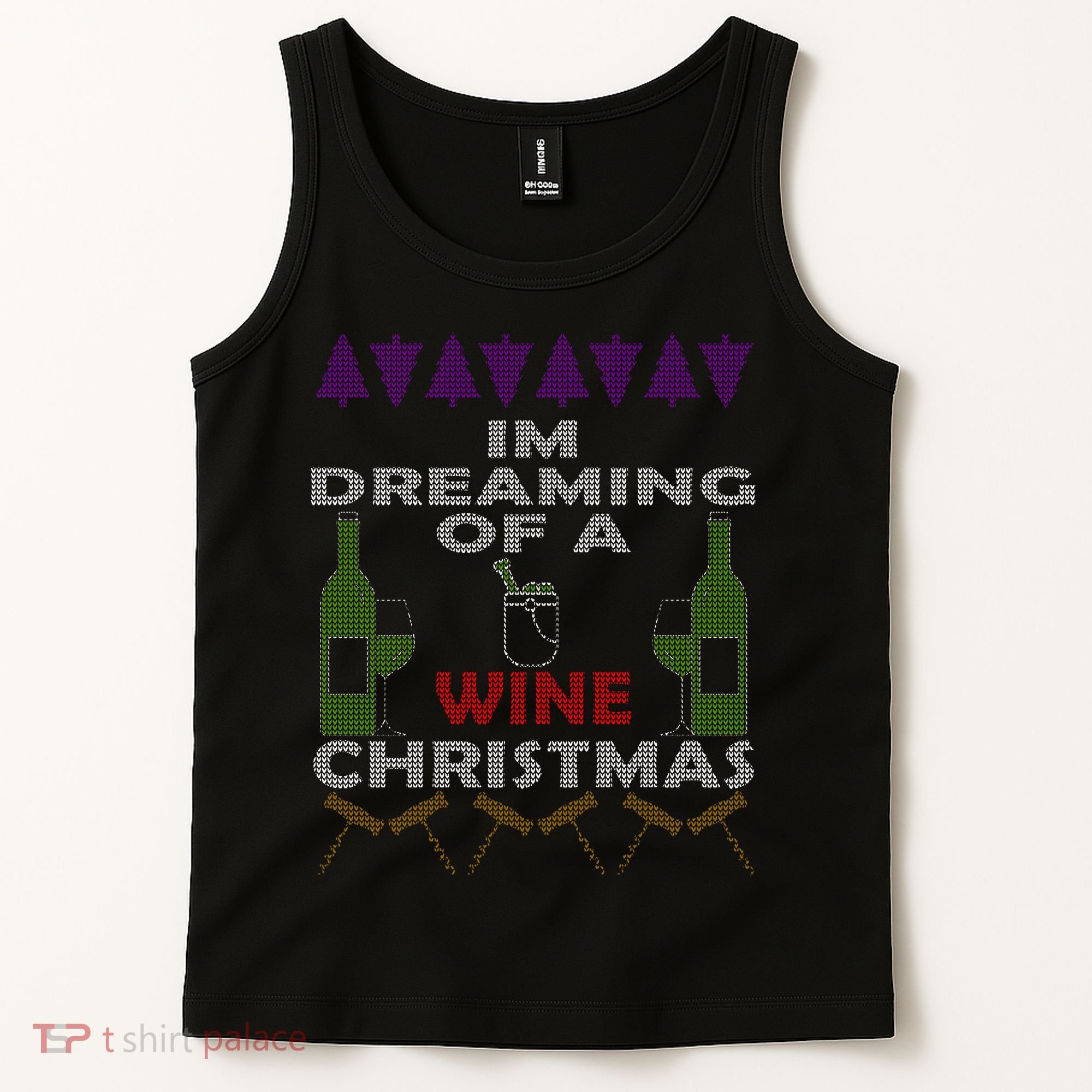 I'm Dreaming Of A Wine Christmas Ugly Tank Top