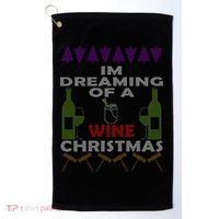 I'm Dreaming Of A Wine Christmas Ugly Golf Towel thumb 0