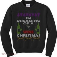 I'm Dreaming Of A Wine Christmas Ugly Kids Sweatshirt thumb 0
