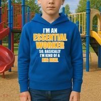 I'm Essential Worker So Basically I'm Kind of A Big Deal Kids Hoodie thumb 2