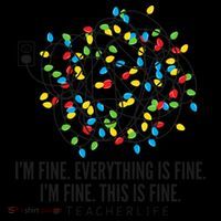 I'm Fine Everything Is Fine Teacher Life Christmas Lights Coffee Mug thumb 5