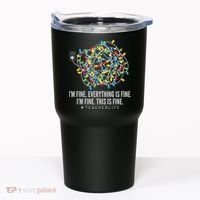 I'm Fine Everything Is Fine Teacher Life Christmas Lights Tumbler thumb 0