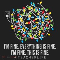 I'm Fine Everything Is Fine Teacher Life Christmas Lights Hat thumb 2
