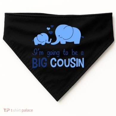 I'm Going To Be A Big Cousin Boy Elephant USA-Made Doggie Bandana