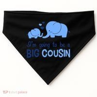 I'm Going To Be A Big Cousin Boy Elephant USA-Made Doggie Bandana thumb 0