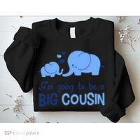 I'm Going To Be A Big Cousin Boy Elephant Sweatshirt thumb 2