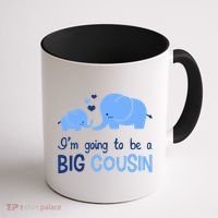 I'm Going To Be A Big Cousin Boy Elephant Coffee Mug thumb 1