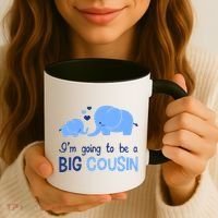 I'm Going To Be A Big Cousin Boy Elephant Coffee Mug thumb 3