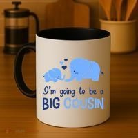 I'm Going To Be A Big Cousin Boy Elephant Coffee Mug thumb 4