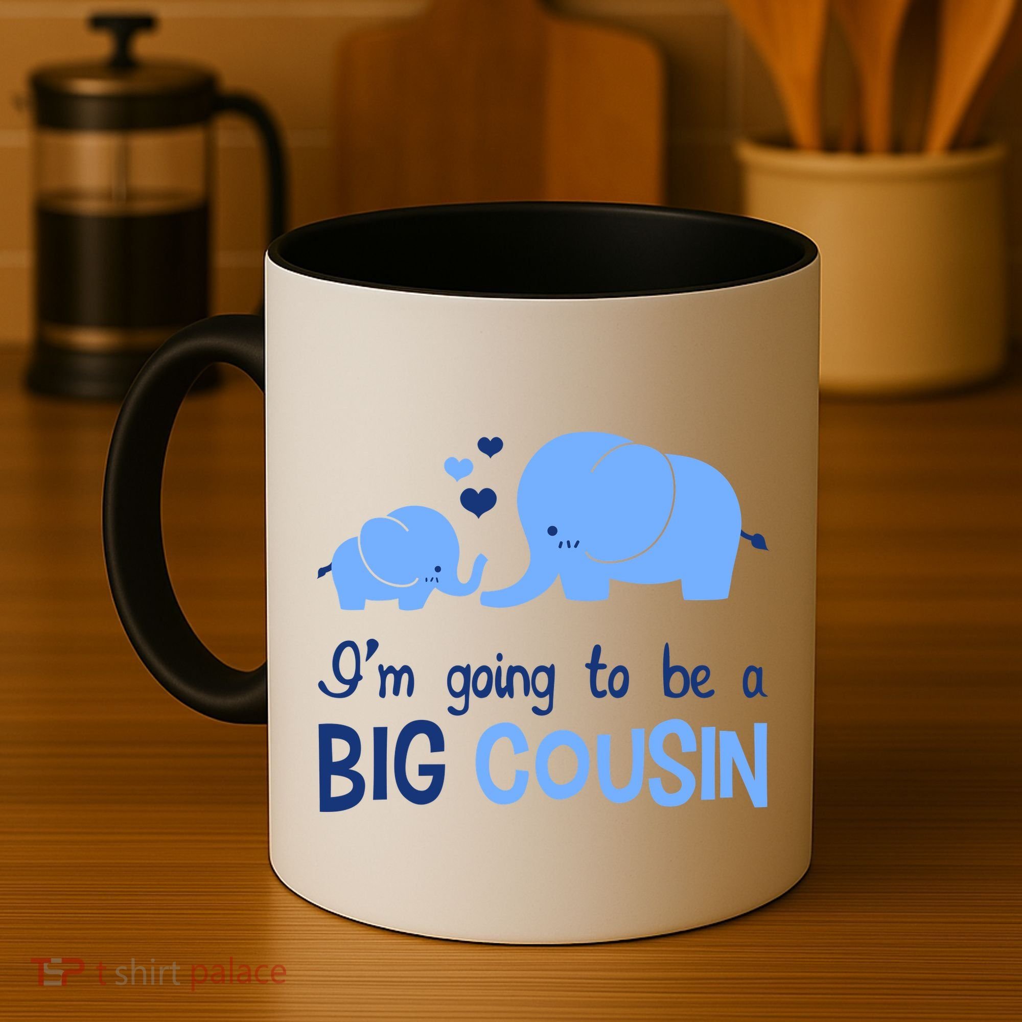 I'm Going To Be A Big Cousin Boy Elephant Coffee Mug