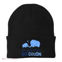 I'm Going To Be A Big Cousin Boy Elephant Beanie thumb 0
