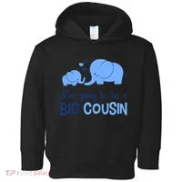 I'm Going To Be A Big Cousin Boy Elephant Toddler Hoodie thumb 0