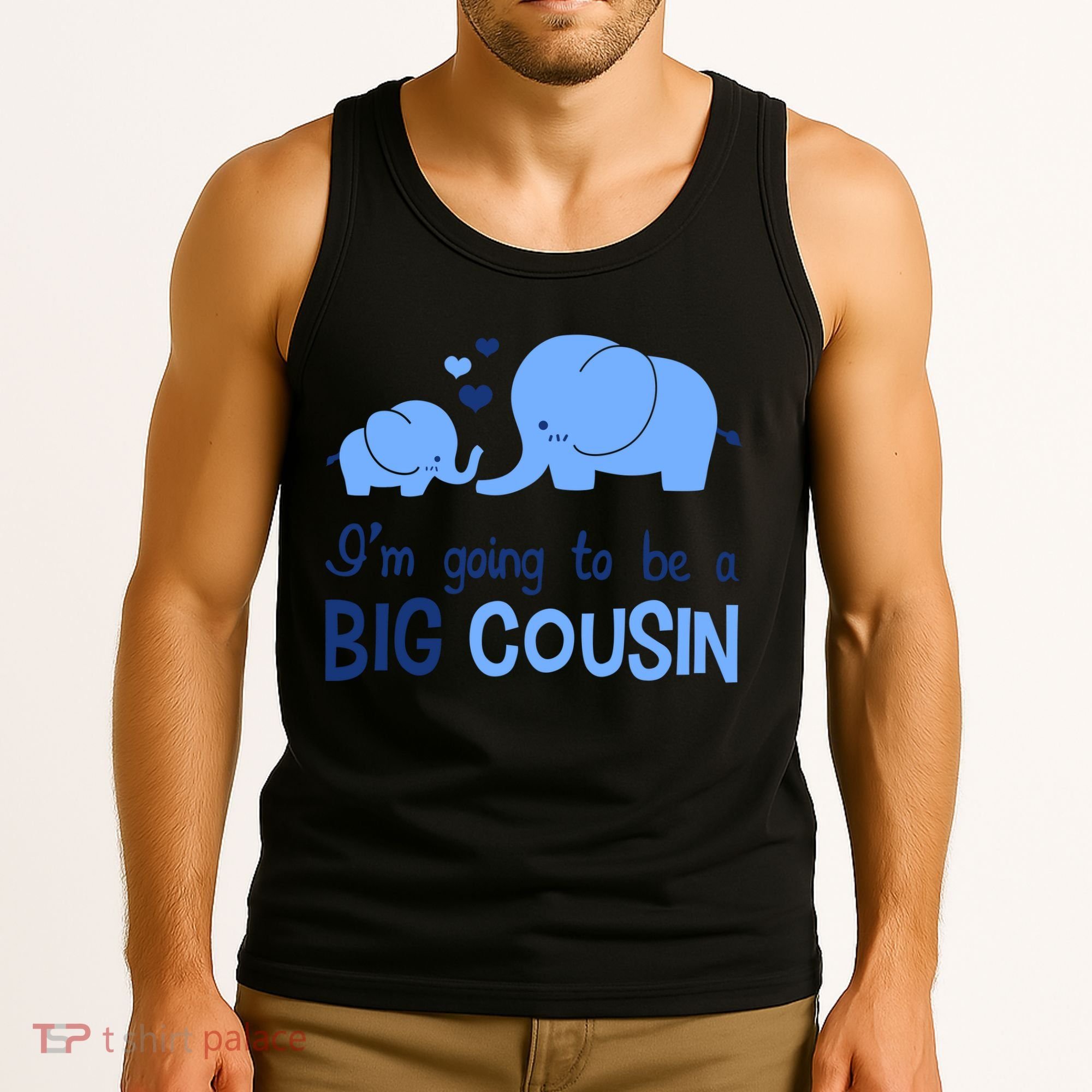 I'm Going To Be A Big Cousin Boy Elephant Tank Top